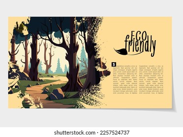 Vector brochure flyer design layout template, use for printing or e-book. Green energy and eco concept.