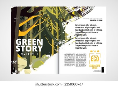 Vector brochure flyer design layout template, use for printing or e-book. Green energy and eco concept.