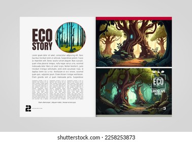 Vector brochure flyer design layout template, use for printing or e-book. Green energy and eco concept.