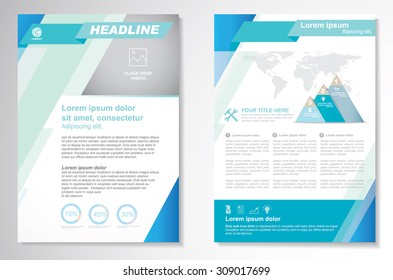 Vector Brochure Flyer design Layout template, size A4, Front page and back page, infographics. Easy to use and edit.