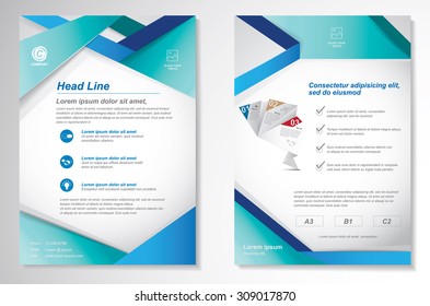 Vector Brochure Flyer design Layout template, size A4, Front page and back page, infographics. Easy to use and edit.