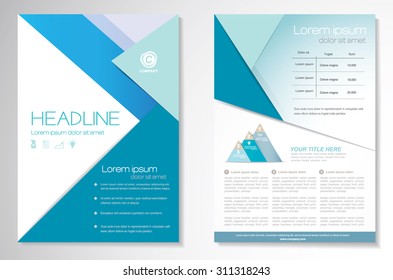 Vector Brochure Flyer design Layout template, size A4, Front page and back page, infographics. Easy to use and edit.