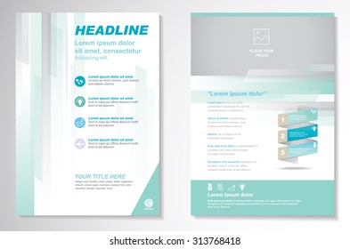 Vector Brochure Flyer design Layout template, size A4, Front page and back page, infographics. Easy to use and edit.