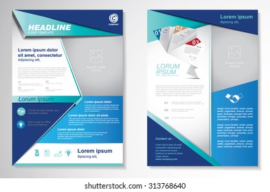 Vector Brochure Flyer design Layout template, size A4, Front page and back page, infographics. Easy to use and edit.