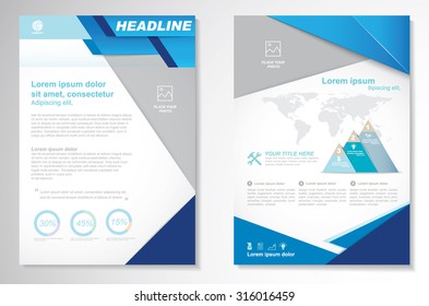 Vector Brochure Flyer design Layout template, size A4, Front page and back page, infographics. Easy to use and edit.