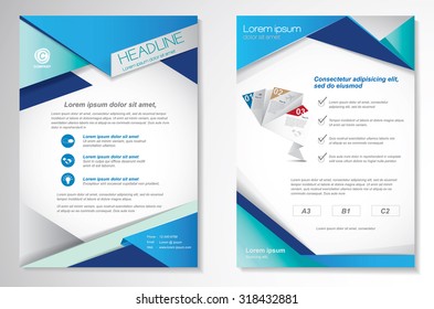 Vector Brochure Flyer design Layout template, size A4, Front page and back page, infographics. Easy to use and edit.