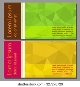 Vector Brochure Flyer design Layout template. Front page and back page, infographic. Can be use for banner, website, company promotion. Mosaic background for simple presentation. Easy to use and edit.