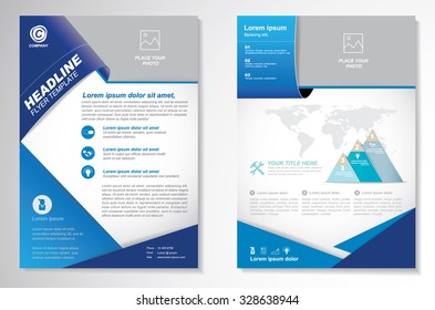 Vector Brochure Flyer design Layout template, size A4, Front page and back page, infographics. Easy to use and edit.