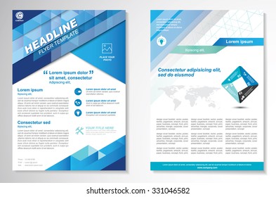 Vector Brochure Flyer design Layout template, size A4, Front page and back page, infographics. Easy to use and edit.