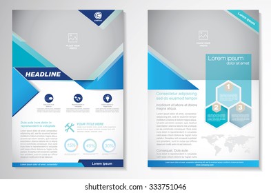 Vector Brochure Flyer design Layout template, size A4, Front page and back page, infographics. Easy to use and edit.