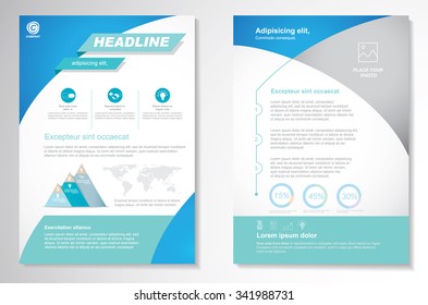 Vector Brochure Flyer design Layout template, size A4, Front page and back page, infographics. Easy to use and edit.