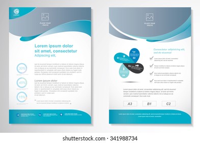 Vector Brochure Flyer design Layout template, size A4, Front page and back page, infographics. Easy to use and edit.