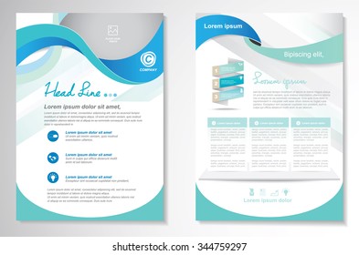 Vector Brochure Flyer design Layout template, size A4, Front page and back page, infographics. Easy to use and edit.