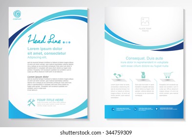 Vector Brochure Flyer design Layout template, size A4, Front page and back page, Easy to use and edit.