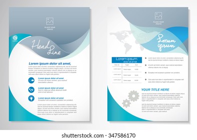 Vector Brochure Flyer design Layout template, size A4, Front page and back page, Easy to use and edit.