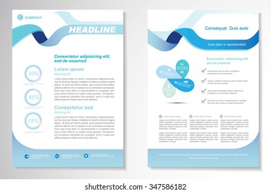 Vector Brochure Flyer design Layout template, size A4, Front page and back page, infographics. Easy to use and edit.