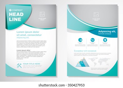 Vector Brochure Flyer design Layout template, size A4, Front page and back page, infographics. Easy to use and edit.