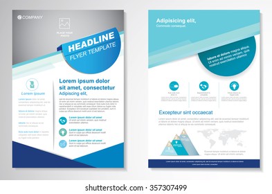 Vector Brochure Flyer design Layout template, size A4, Front page and back page, infographics. Easy to use and edit.