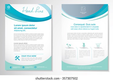 Vector Brochure Flyer design Layout template, size A4, Front page and back page, Easy to use and edit.