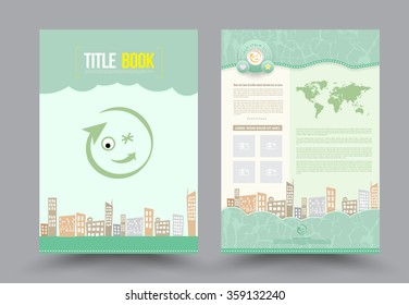 Vector Brochure Flyer design Layout template, size A4, Front page and back page, Use for printing.