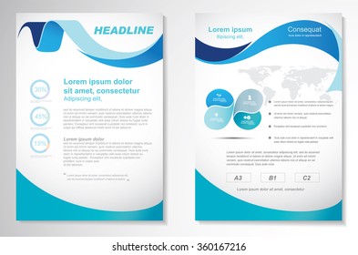 Vector Brochure Flyer design Layout template, size A4, Front page and back page, infographics. Easy to use and edit.