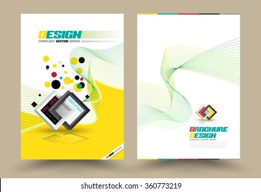 Vector Brochure Flyer design Layout template line style, size A4, Front page and back page, infographics. Easy to use and edit.