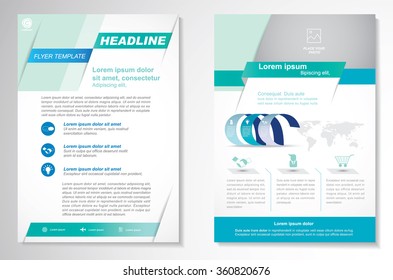 Vector Brochure Flyer design Layout template, size A4, Front page and back page, infographics. Easy to use and edit.