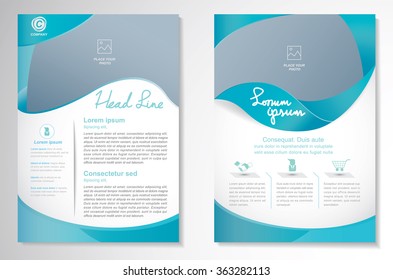Vector Brochure Flyer design Layout template, size A4, Front page and back page, Easy to use and edit.