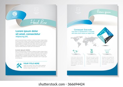 Vector Brochure flyer design Layout template, size A4, Front page and back page, infographics. Easy to use and edit.