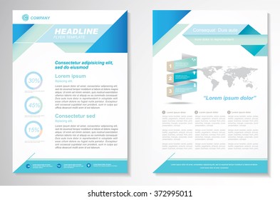 Vector Brochure Flyer design Layout template, size A4, Front page and back page, infographics. Easy to use and edit.