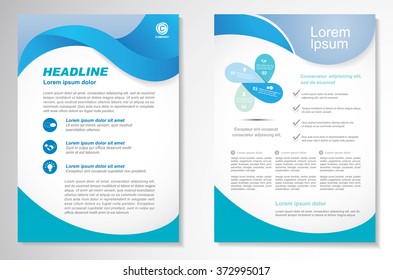 Vector Brochure Flyer design Layout template, size A4, Front page and back page, infographics. Easy to use and edit.