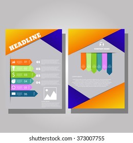 Vector Brochure Flyer design Layout template, size A4, Front page and back page, business infographics. Easy to use and edit eps 10 