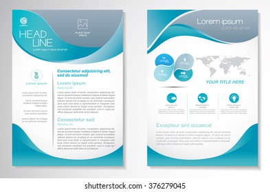 Vector Brochure Flyer design Layout template, size A4, Front page and back page, infographics. Easy to use and edit.