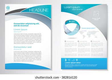 Vector Brochure Flyer design Layout template, size A4, Front page and back page, infographics. Easy to use and edit.