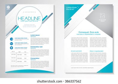 Vector Brochure Flyer Design Layout Template, Size A4, Front Page And Back Page, Infographics. Easy To Use And Edit.