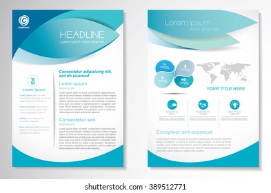 Vector Brochure Flyer design Layout template, size A4, Front page and back page, infographics. Easy to use and edit.