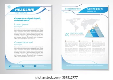 Vector Brochure Flyer Design Layout Template, Size A4, Front Page And Back Page, Infographics. Easy To Use And Edit.