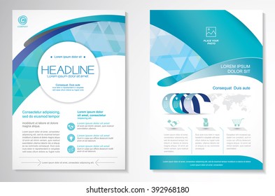 Vector Brochure Flyer design Layout template, size A4, Front page and back page, infographics. Easy to use and edit.