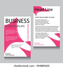 Vector Brochure Flyer design Layout template, Front page and back page, templates, website, Pink color, Editable vector illustration, Abstract background, A4.