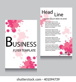 Vector Brochure Flyer design Layout template, Front page and back page, templates, website, Pink color, Editable vector illustration, Abstract background, A4.