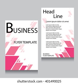 Vector Brochure Flyer design Layout template, Front page and back page, templates, website, Pink color, Editable vector illustration, Abstract background, A4.
