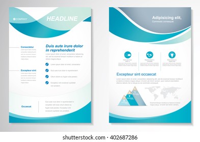 Vector Brochure Flyer design Layout template, size A4, Front page and back page, infographics. Easy to use and edit.