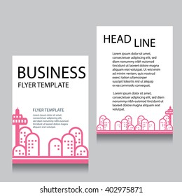 Vector Brochure Flyer design Layout template, Front page and back page, templates, website, Pink color, Editable vector illustration, Abstract background, A4.