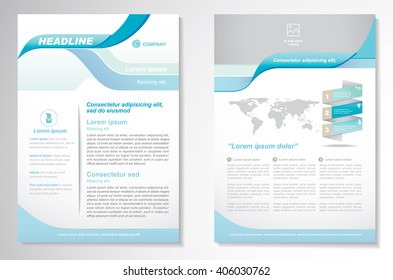 Vector Brochure Flyer design Layout template, size A4, Front page and back page, infographics. Easy to use and edit.