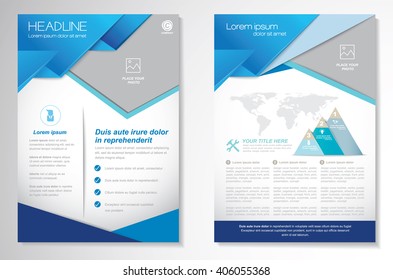 Vector Brochure Flyer design Layout template, size A4, Front page and back page, infographics. Easy to use and edit.