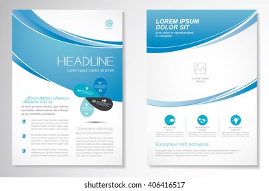 Vector Brochure Flyer design Layout template, size A4, Front page and back page, infographics. Easy to use and edit.