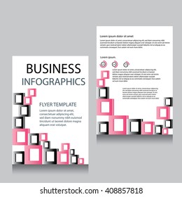 Vector Brochure Flyer design Layout template, Front page and back page, templates, website, Editable vector illustration, Abstract background, A4.