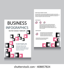 Vector Brochure Flyer design Layout template, Front page and back page, templates, website, Editable vector illustration, Abstract background, A4.