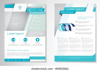 Vector Brochure Flyer design Layout template, size A4, Front page and back page, infographics. Easy to use and edit.