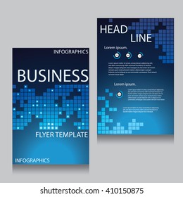 Vector Brochure Flyer design Layout template, Front page and back page, templates, website, Editable vector illustration, Abstract background, Technology background, A4.